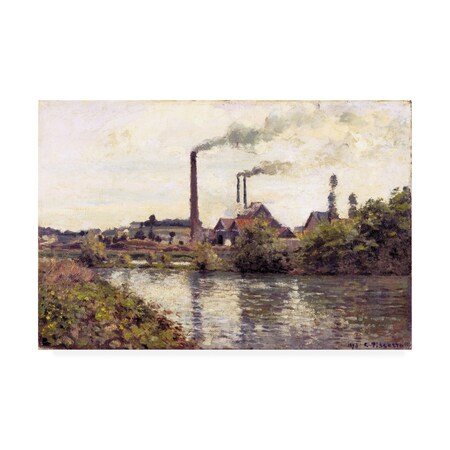 Pissarro 'The Factory At Pontoise' Canvas Art,30x47